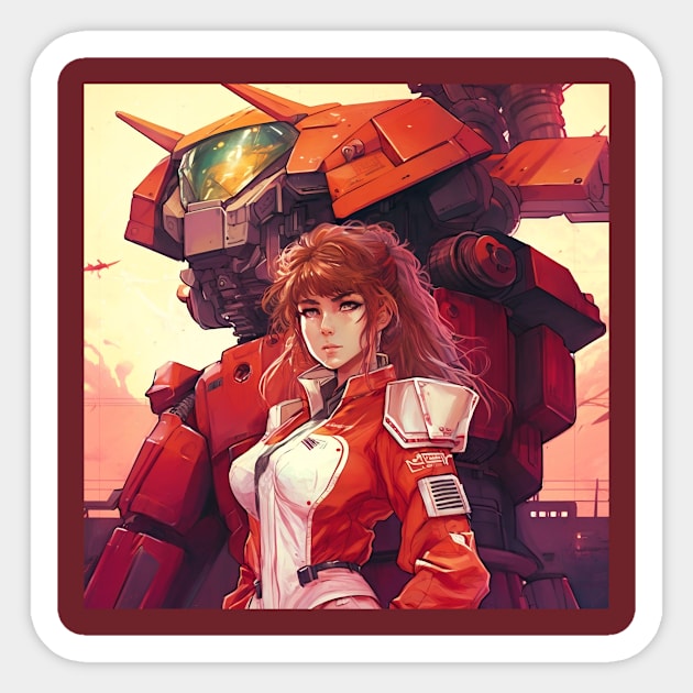 Darling Seven - Vintage Art | Mecha Sticker by masterolive